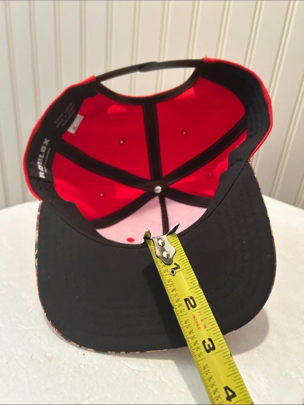 Roblox Gamer Logo Red Snapback Hat with vibrant multiple character Brim size OS